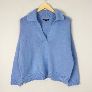 Banana Republic Chunky Fisherman Polo Sweater Blue Size Medium Women's
